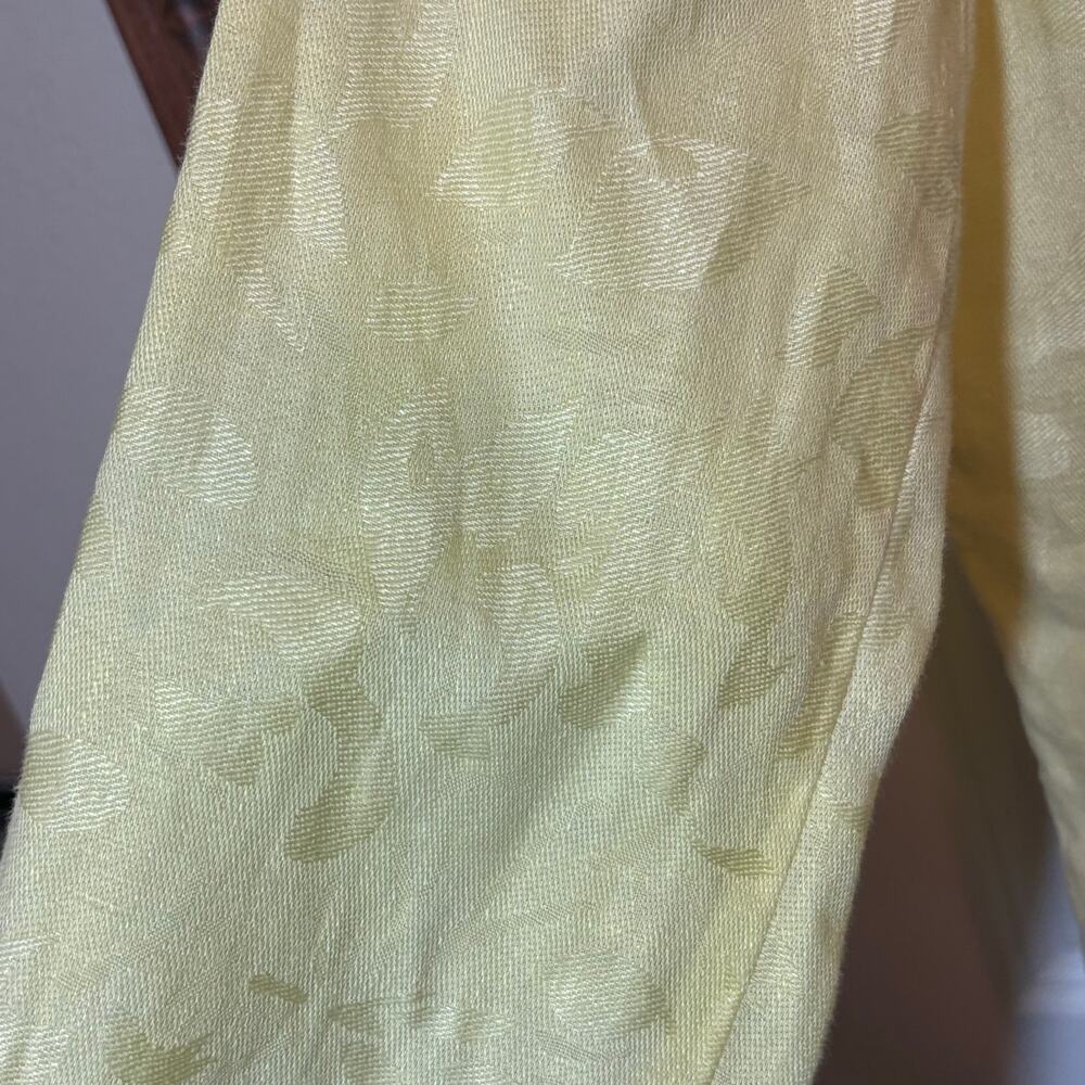 Jones New York Linen Blazer Yellow Floral Jacquard Lightweight Jacket Women’s 12 - Picture 3 of 8